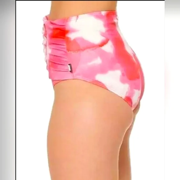 Calvin Klein High Waist Pleated Bikini Swim Bottoms - Picture 3 of 6